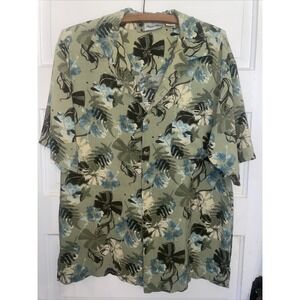 Vintage Island Blue Hawaiian Hawaii Casual Button Shirt Rayon Summer Great Condi